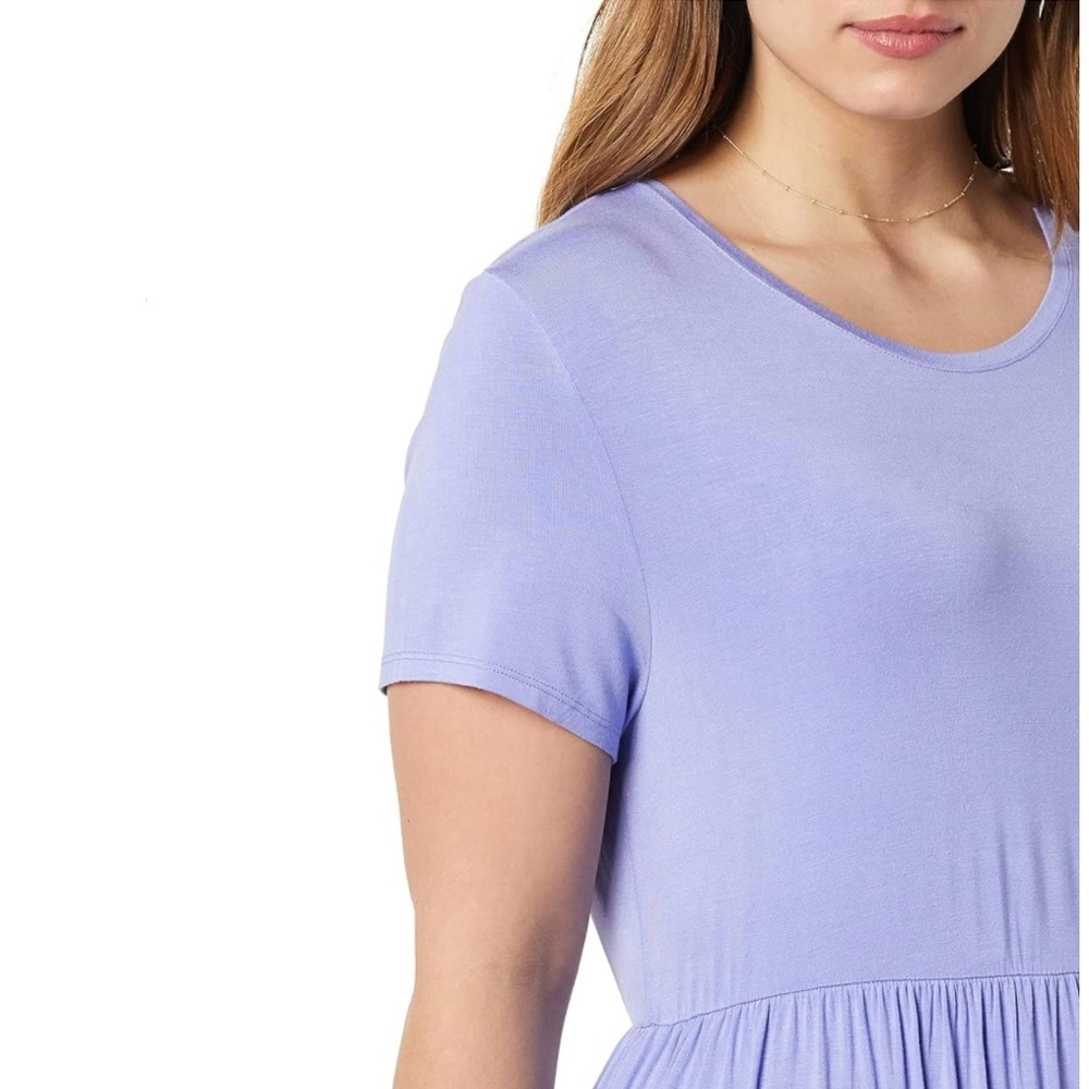 New Short-Sleeve Waisted Maxi Dress - Picture 4 of 6